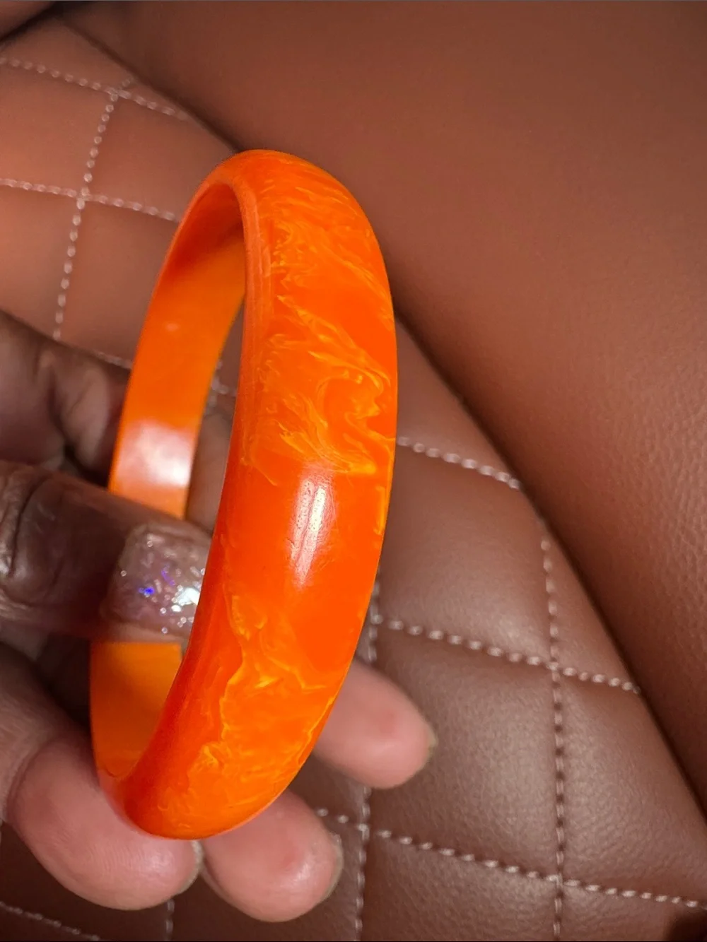 Orange Tangerine Bakelite Bangle Bracelet